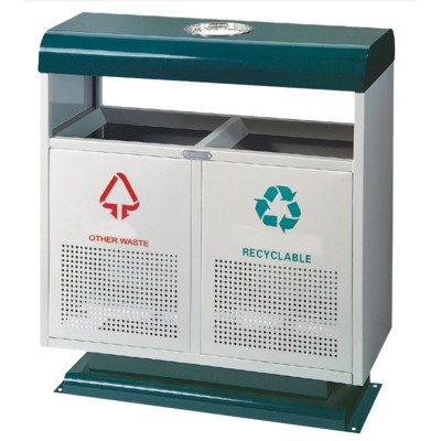 Stainless Steel 2 Stream Recycle Bin